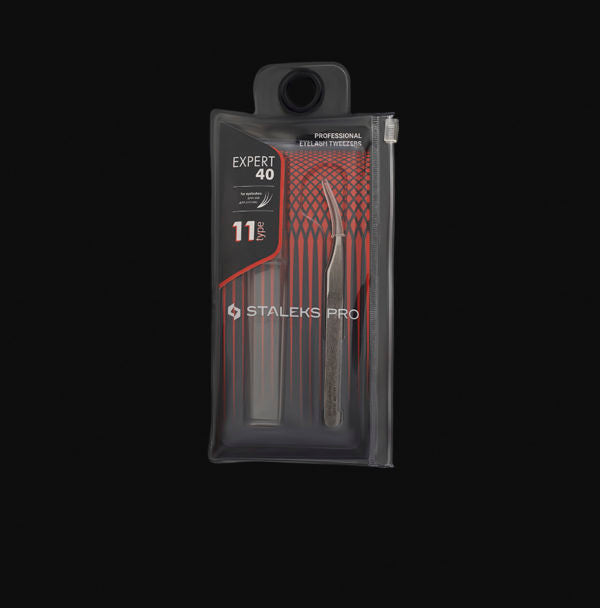 Professional eyelash tweezers EXPERT 40 TYPE 11 (Сurved)