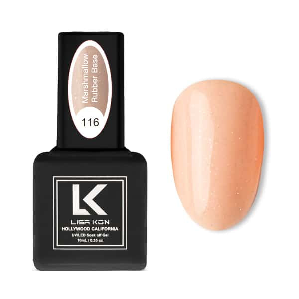 Marshmallow Rubber Base Coat 116 – Peach Shimmer(Thick consistence)