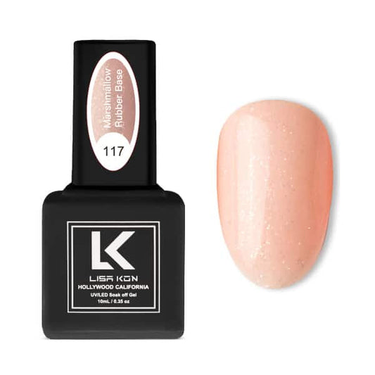 Marshmallow Rubber Base Coat 117 – Light Peach Shimmer(Thick consistence)