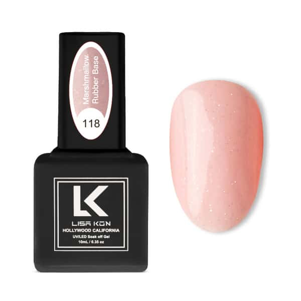 Marshmallow Rubber Base Coat 118 – Light Pink Shimmer(Thick consistence)