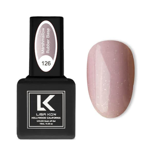 Marshmallow Rubber Base Coat 126 – Deep Cold Pink Shimmer(Thick consistence)