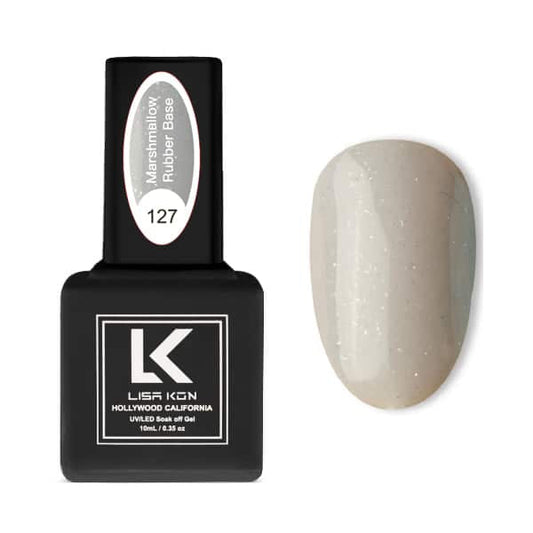 Marshmallow Rubber Base Coat 127 – Grey Shimmer(Thick consistence)