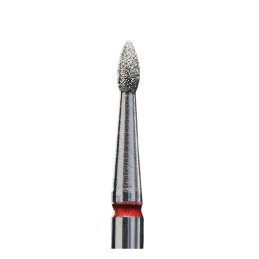 Staleks Diamond nail drill bit #94, pointed “bud” , red, head diameter 1.8 mm/ working part 4 mm