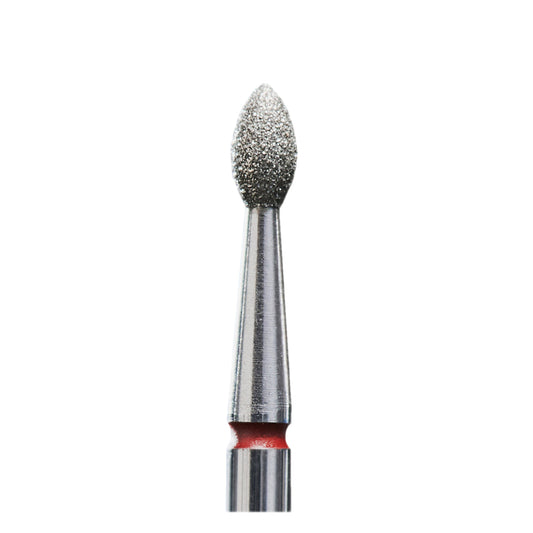 Staleks Diamond nail drill bit #40, pointed “bud” , red, head diameter 2.5 mm/ working part 4.5 mm