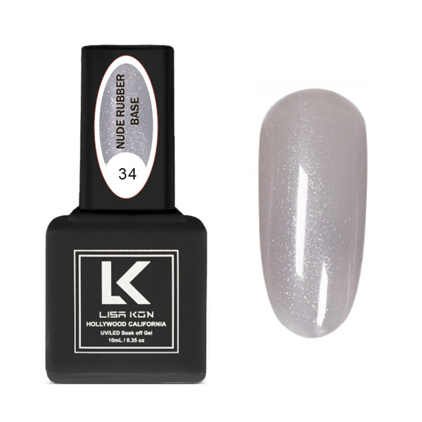 Nude Rubber Base Coat 34 – Grey Shimmer(Thick consistence)