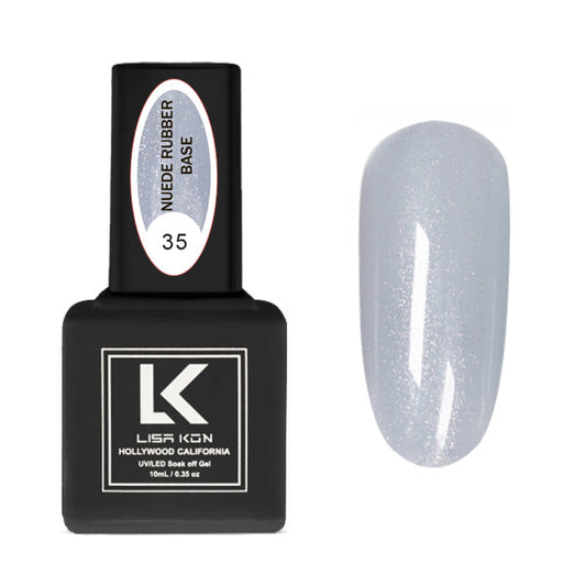 Nude Rubber Base Coat 35 – Blue Grey Shimmer(Thick consistence)