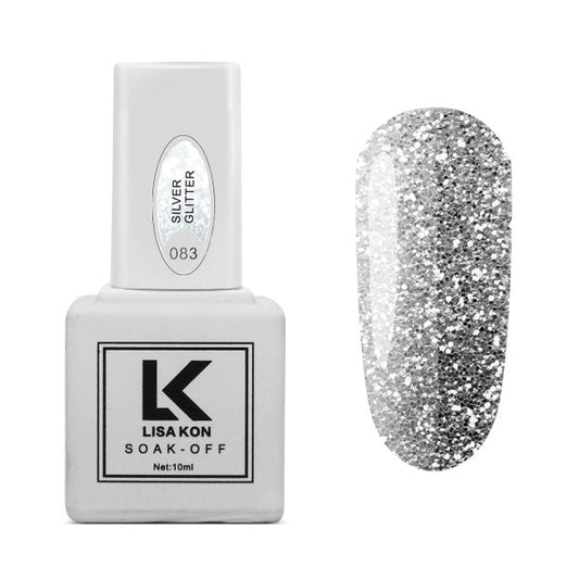 Gel Polish 83 Silver Glitter