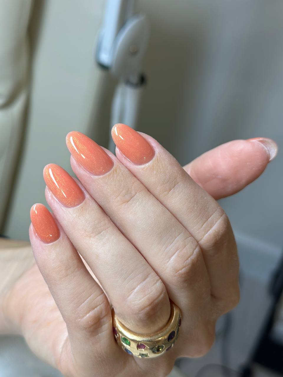 Nude Rubber Base Coat 48 – Orange Shimmer(Thick consistence)