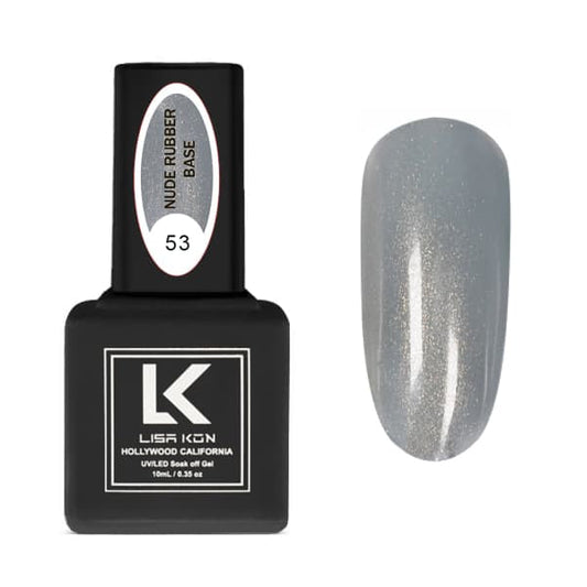 Nude Rubber Base Coat 53 – Dark Gray Shimmer Gold(Thick consistence)