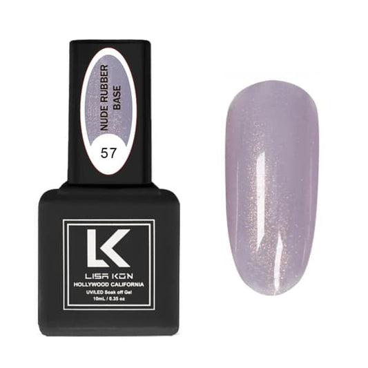 Nude Rubber Base Coat 57 – Purple Shimmer Gold