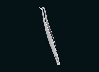 Professional eyelash tweezers EXPERT 40 TYPE 12 (Сurved tweezers for volume extension,65′)