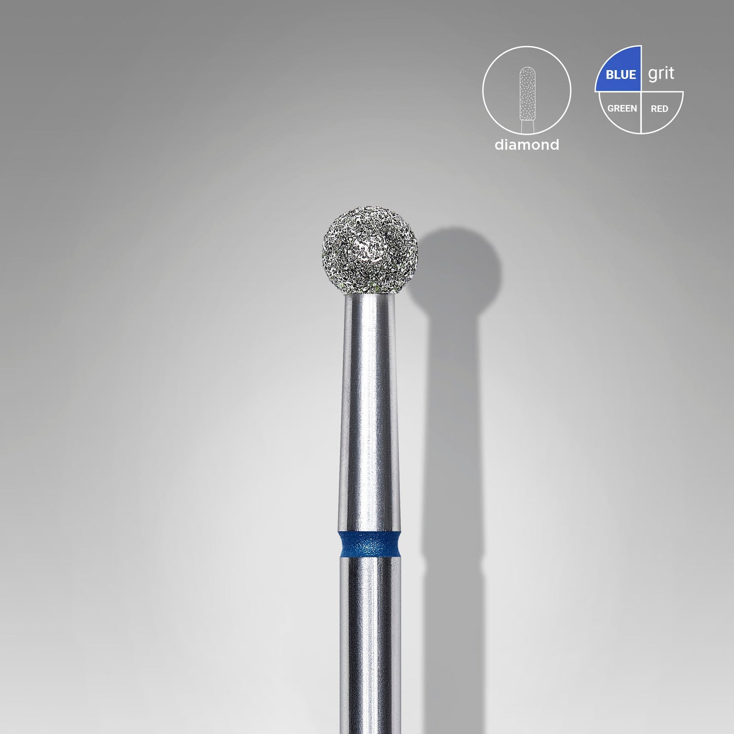 Lisakon - Drill Bit #14 Diamond nail drill bit, “ball”, blue, head diameter  3.5 mm