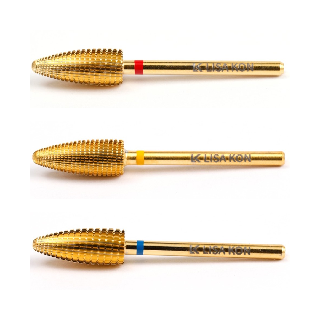 Lisakon - Drill Bit Carbide Gold Typhoon Shape blue/red/yellow