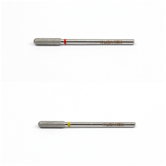 Lisakon - Diamond nail drill bit, rounded “cylinder” #2 -red #3 - yellow, 2.3 mm/ working part 8 mm